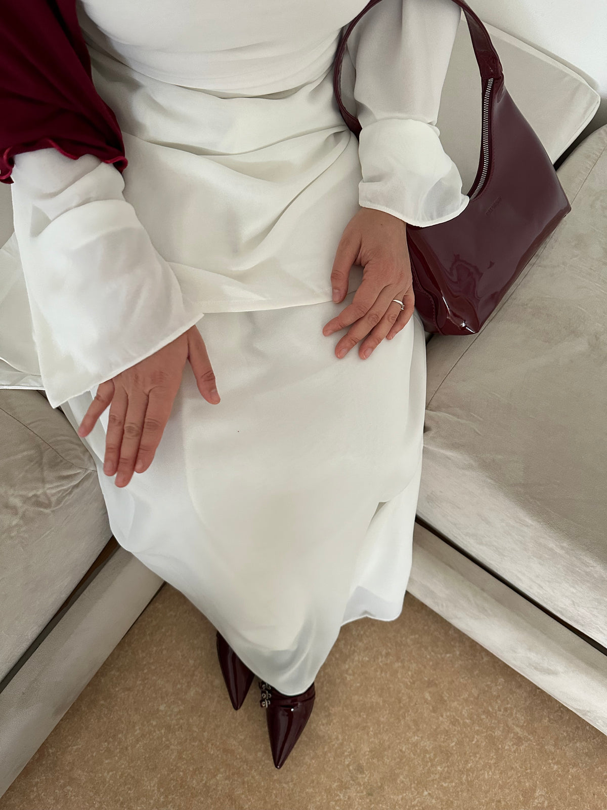 Jupe blanche longue en mousseline