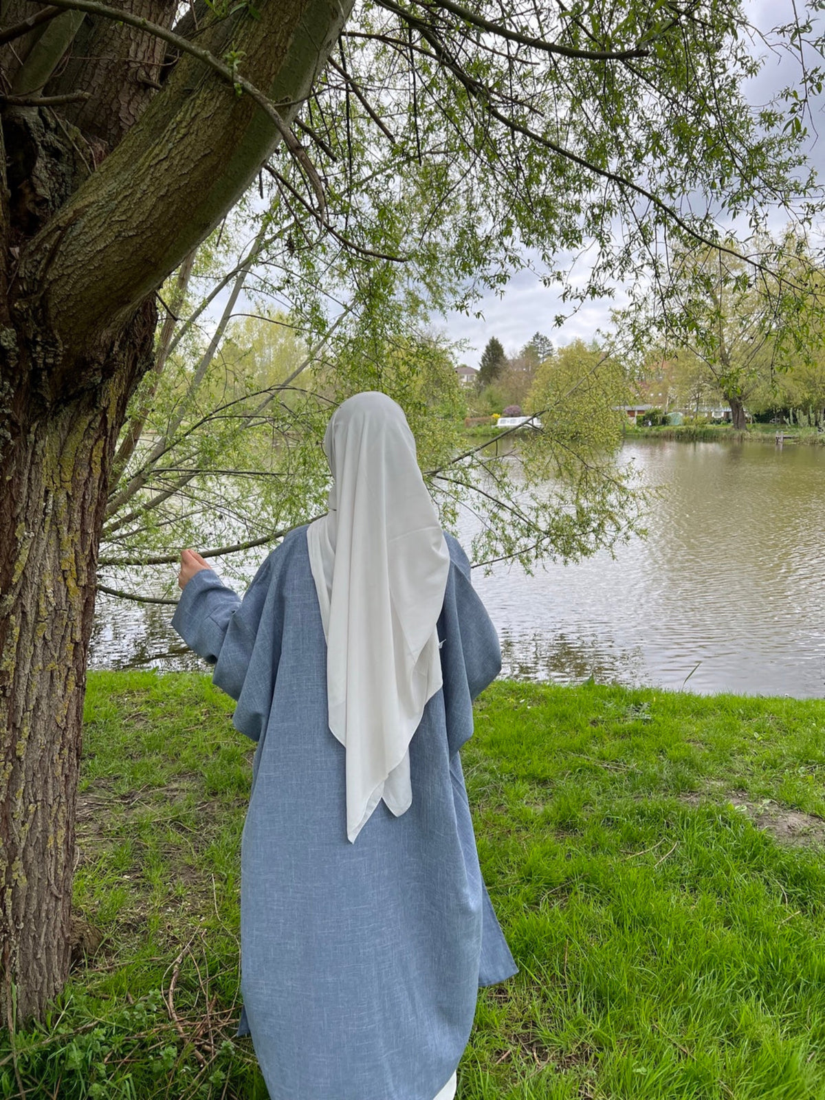 FOND DE ROBE AMIINA BLEU CIEL CHINÉE OVERSIZE