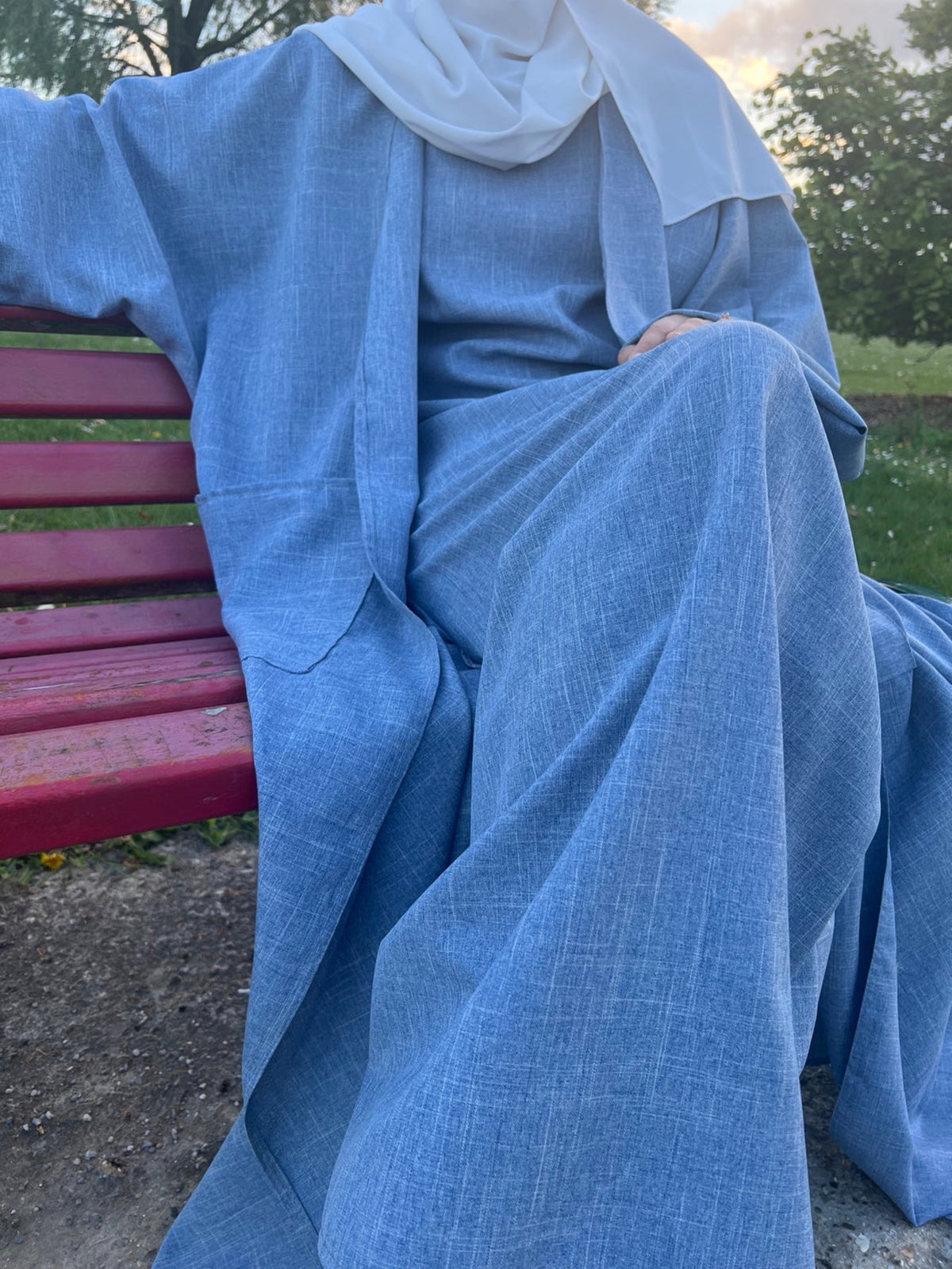 FOND DE ROBE AMIINA BLEU CIEL CHINÉE OVERSIZE